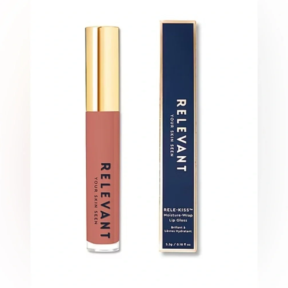 Relevant Rele-Kiss Rele Nude Transparent Moisture-Wrap Lip Gloss. New In Box
